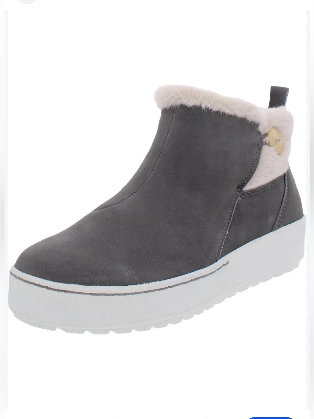 JAMBU Women’s Heidi Faux Leather Slip on Shooties. Faux Fur. Water Resistant. 10